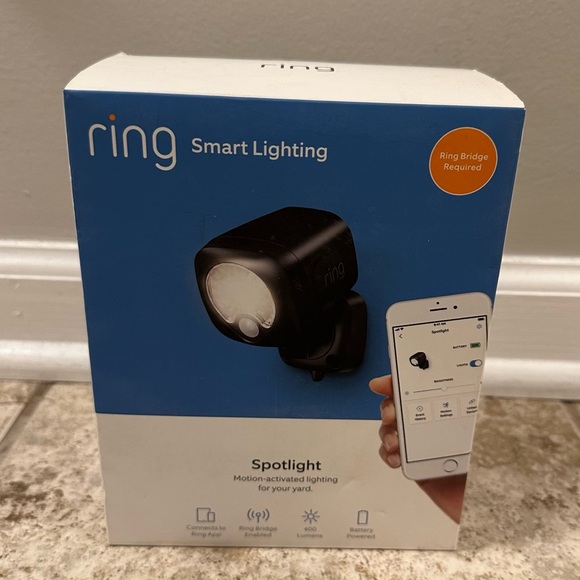 Ring Other - Ring Smart Lighting Spotlight Battery-Powered Motion Sensor Outdoor Light